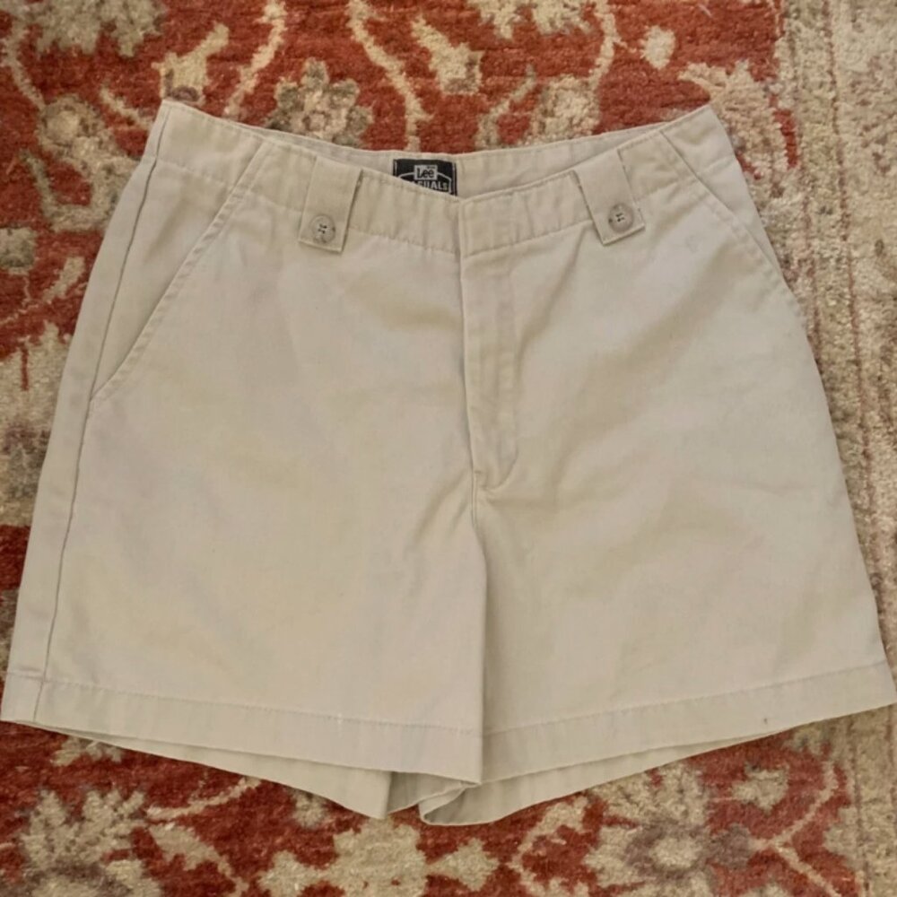 Vtg Y2K Lee Casual Khaki Shorts 100% Cotton